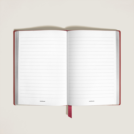 Medium Notebook, Brick Red Leather, Red – Lined Pages