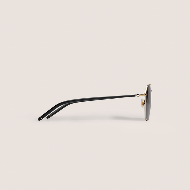 Squared Sunglasses with Gold Coloured Metal Frame  - 2