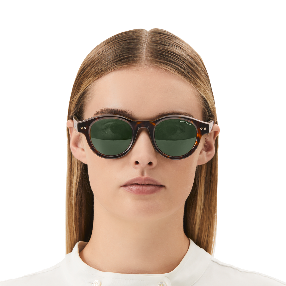 Round Sunglasses with Havana Coloured Acetate Frame - 4