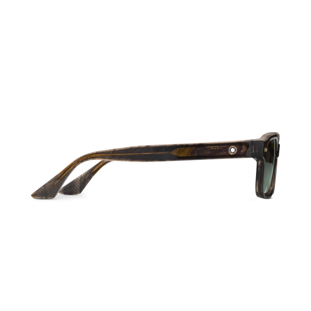 Rectangular Sunglasses with Havana Coloured Acetate Frame - 2
