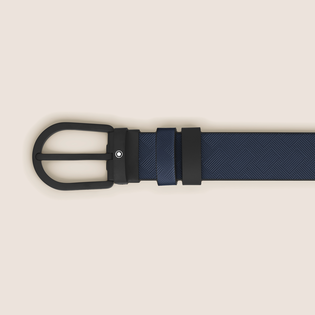 Horseshoe Buckle Ink Blue/Black 30&nbsp;mm Reversible Leather Strap