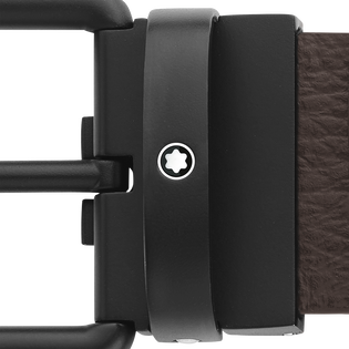 Brown/black 35 mm reversible leather belt