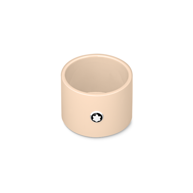 Round Desk Tray in Ivory Lacquered Wood (Small) - 1