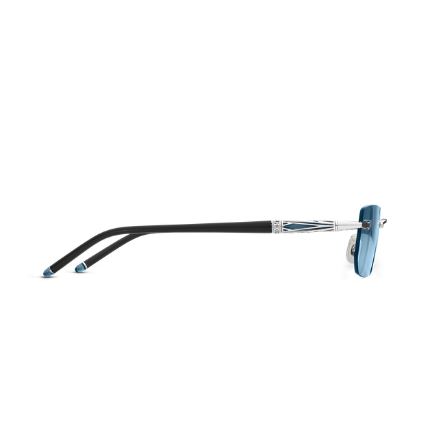 Rectangular Sunglasses with Silver Coloured Metal Frame - 2