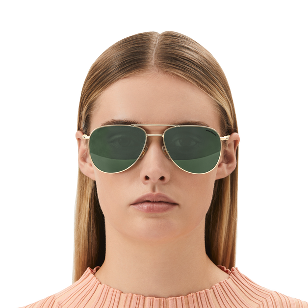 Squared Sunglasses with Gold Coloured Metal Frame - 4