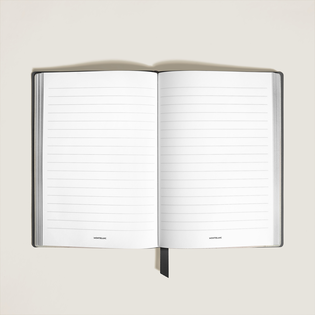 Medium Notebook, Saffiano Leather, Black &ndash; Lined Pages