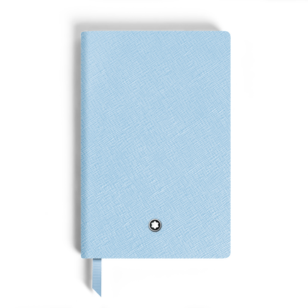 Small Notebook, Saffiano Leather, Pale Blue – Lined Pages