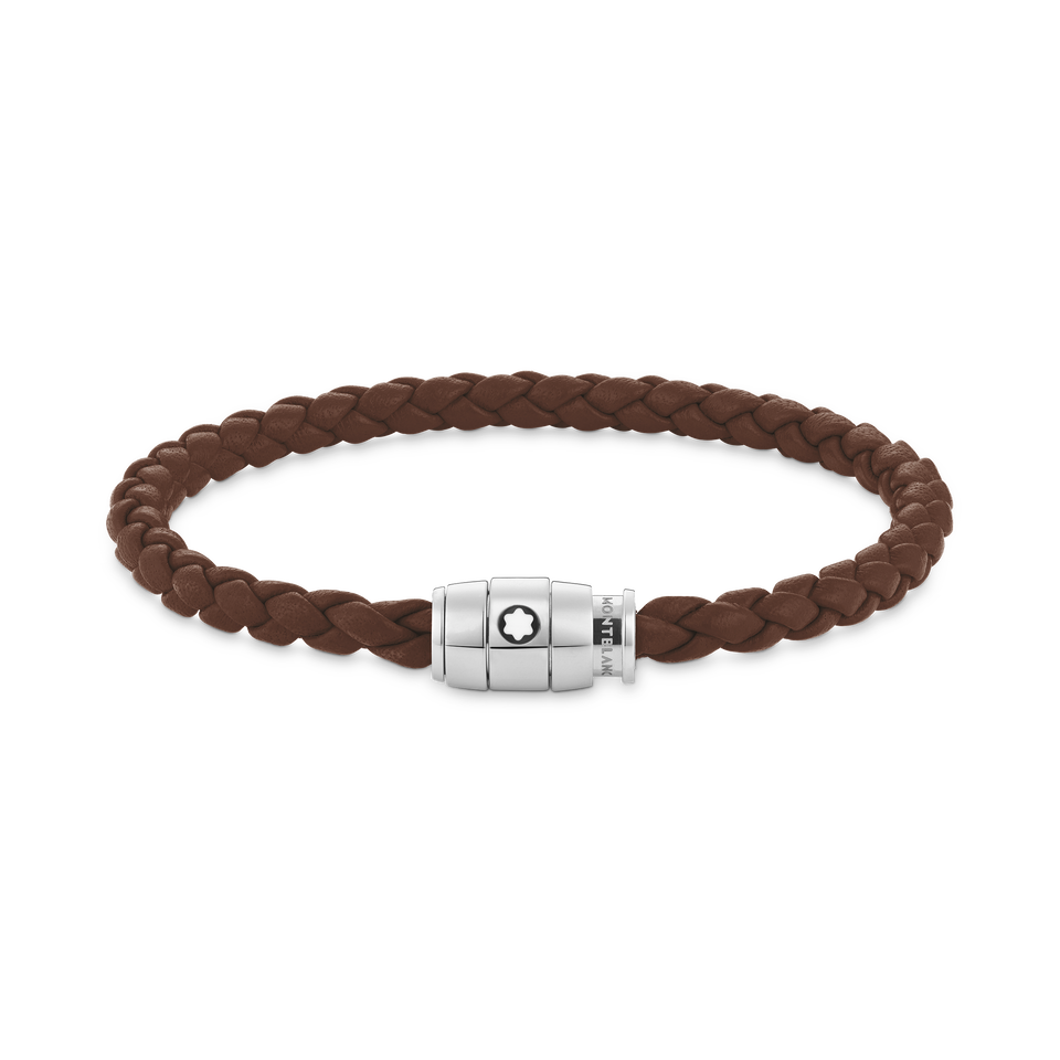 Large Soft Leather Fauve Brown Bracelet - 1