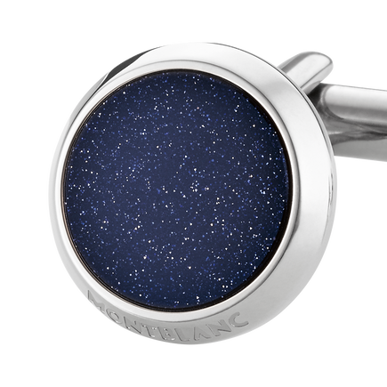 Meisterstück Cufflinks with Blue Goldstone Inlay