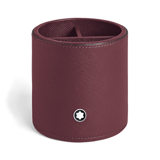 Round Pen Holder in Cassis Leather