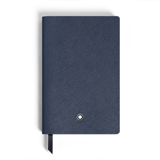 Small Notebook, Saffiano Leather, Blue &ndash; Lined Pages