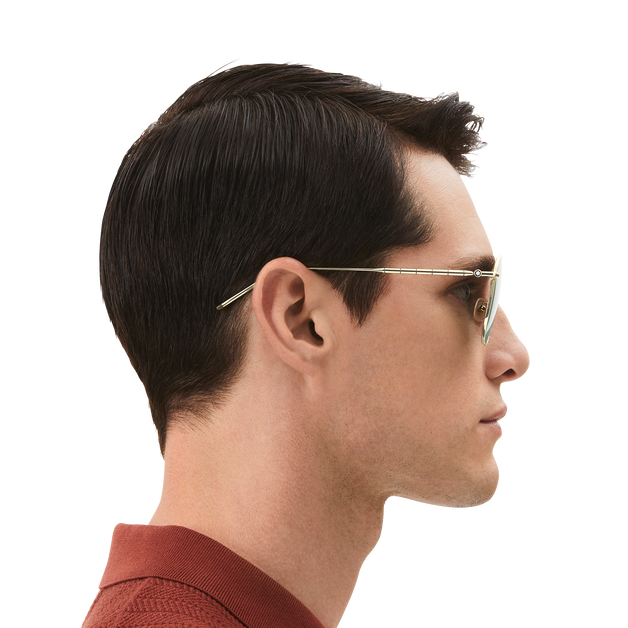 Squared Sunglasses with Gold Coloured Metal Frame - 7