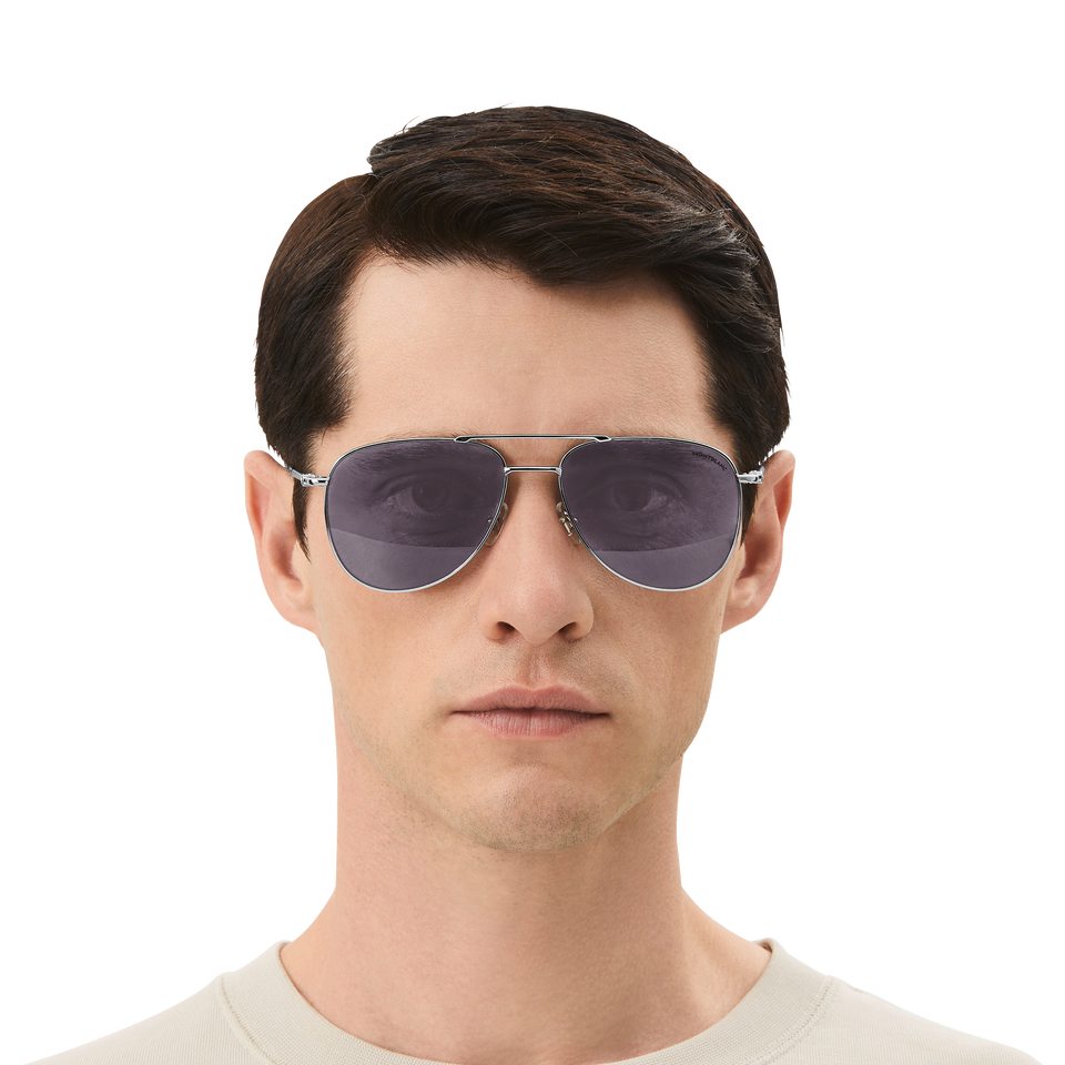 Squared Sunglasses with Silver Coloured Metal Frame - 5
