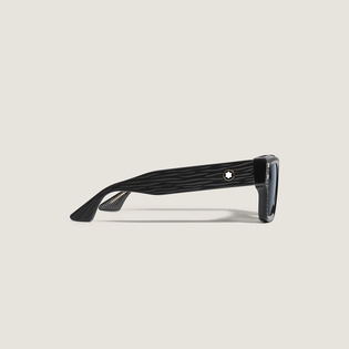 Rectangular Sunglasses with Black Colored Acetate Frame