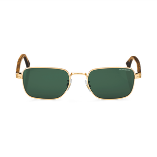 Rectangular sunglasses with Gold Coloured Metal Frame