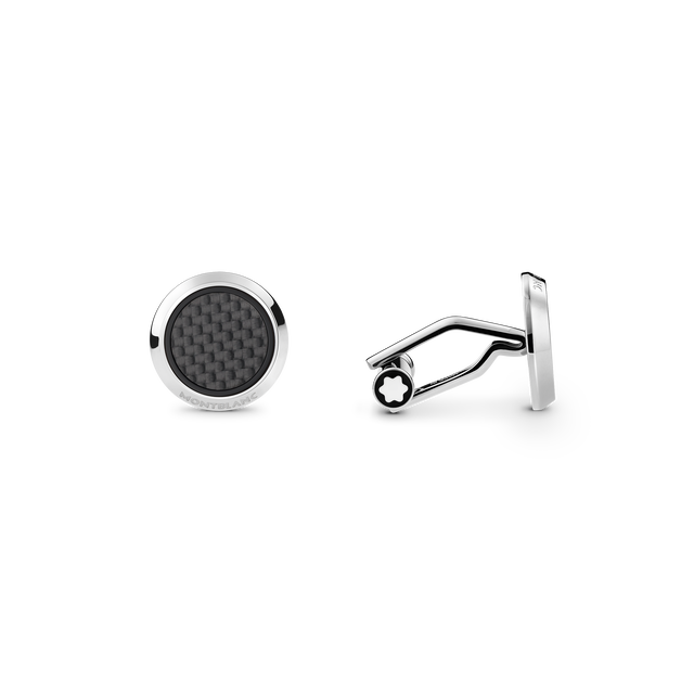 Meisterst&uuml;ck Cufflinks with Carbon-Patterned Inlay - 1