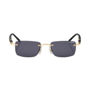 Rectangular Sunglasses with Gold Coloured Metal Frame