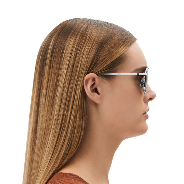 Rectangular Sunglasses with Silver Coloured Metal Frame - 5