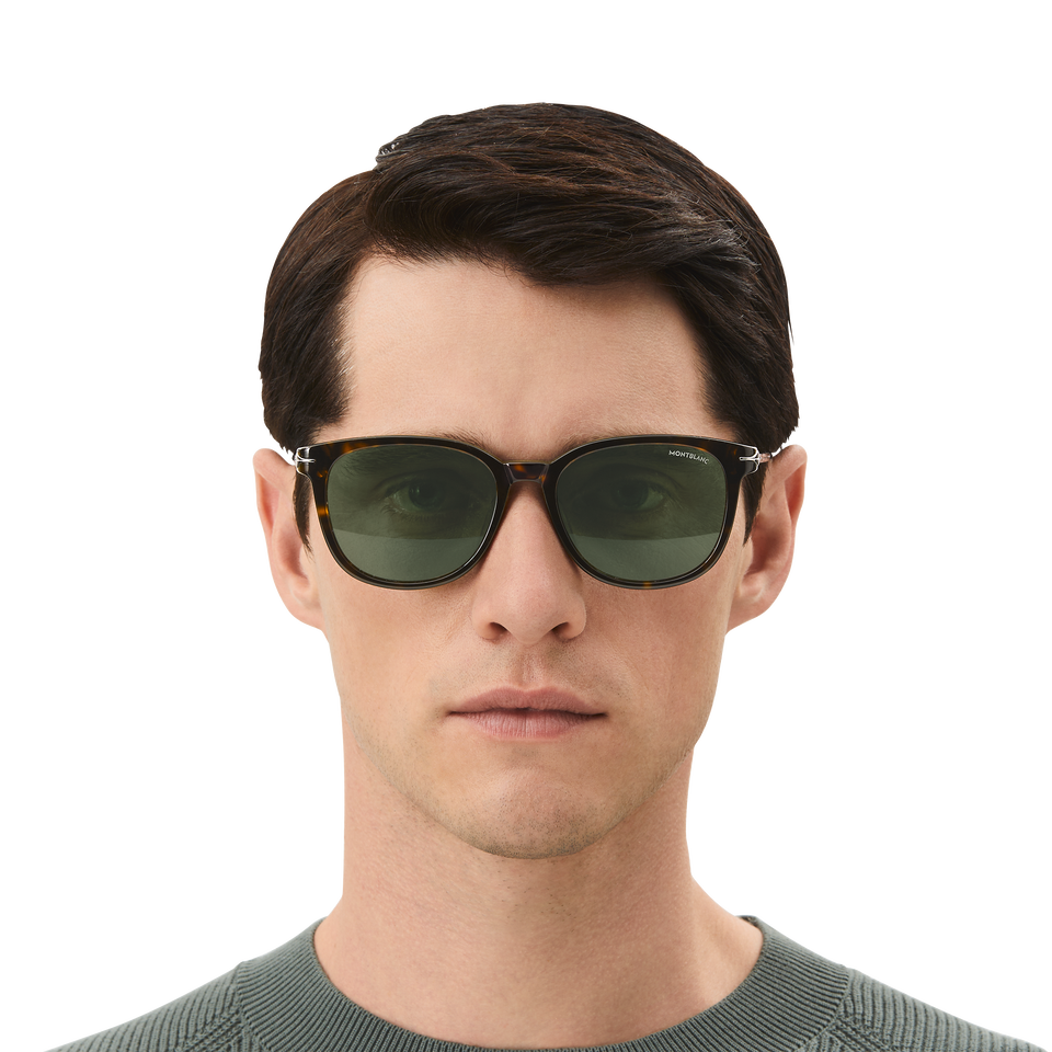 Round Sunglasses with Havana Acetate Frame - 5