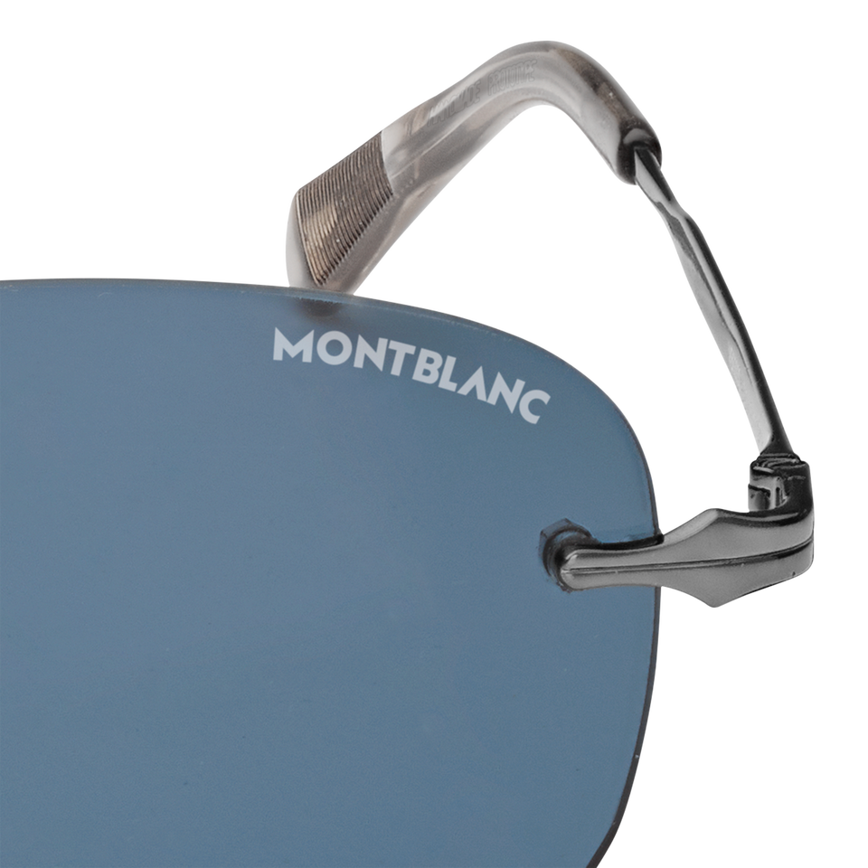 Rectangular Sunglasses with Silver Coloured Metal Frame - 3