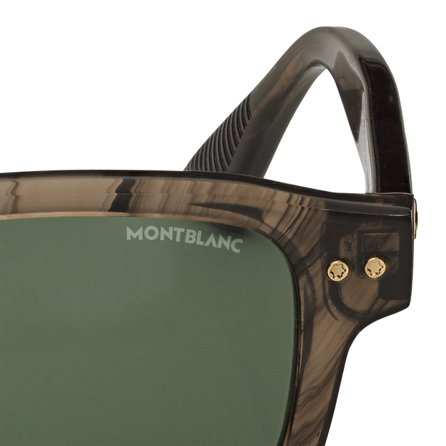 Rectangular Sunglasses with Havana Coloured Acetate Frame - 3