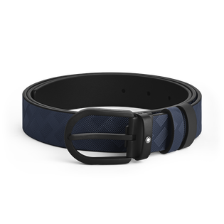 Horseshoe Buckle Ink Blue/Black 30&nbsp;mm Reversible Leather Strap