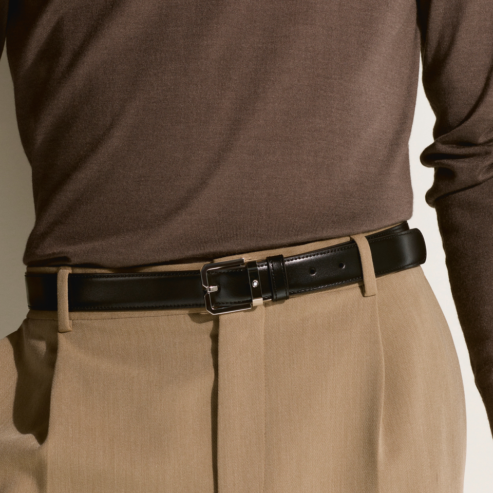 Black/brown 30&nbsp;mm reversible leather belt - 2
