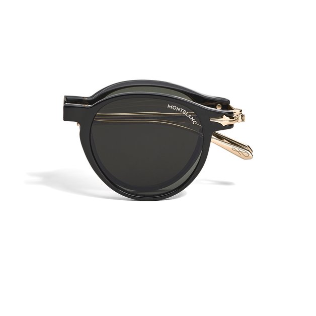 Oval foldabale Sunglasses with Black Colored Injected Frame - 1