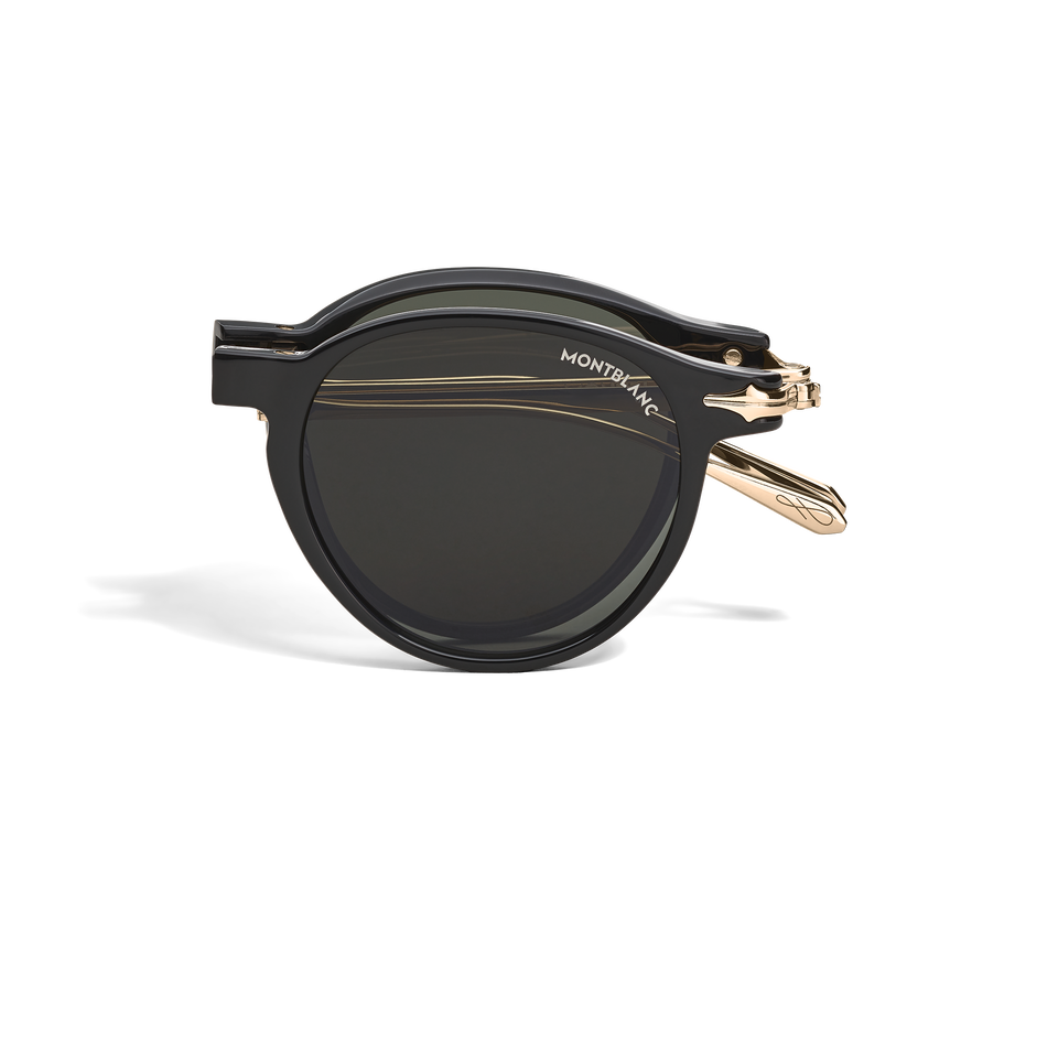 Oval foldabale Sunglasses with Black Colored Injected Frame - 1