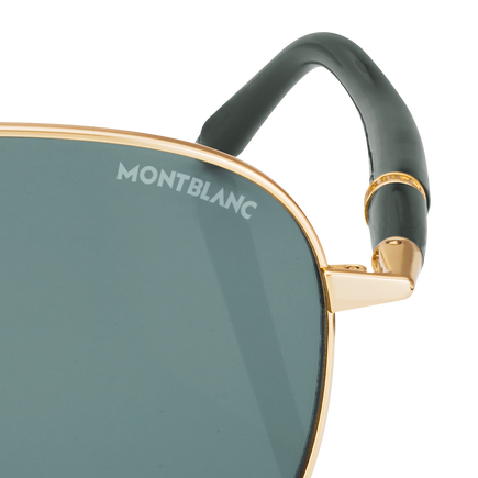 Squared Sunglasses with Gold Coloured Metal Frame