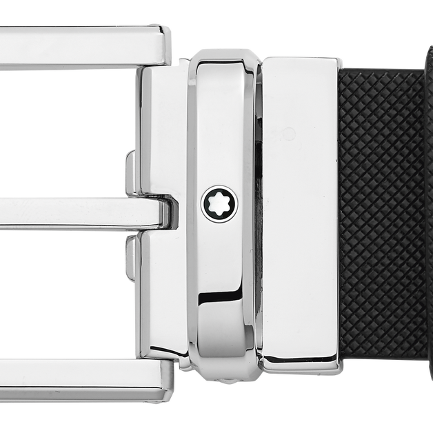 Black 35 mm leather belt - 2