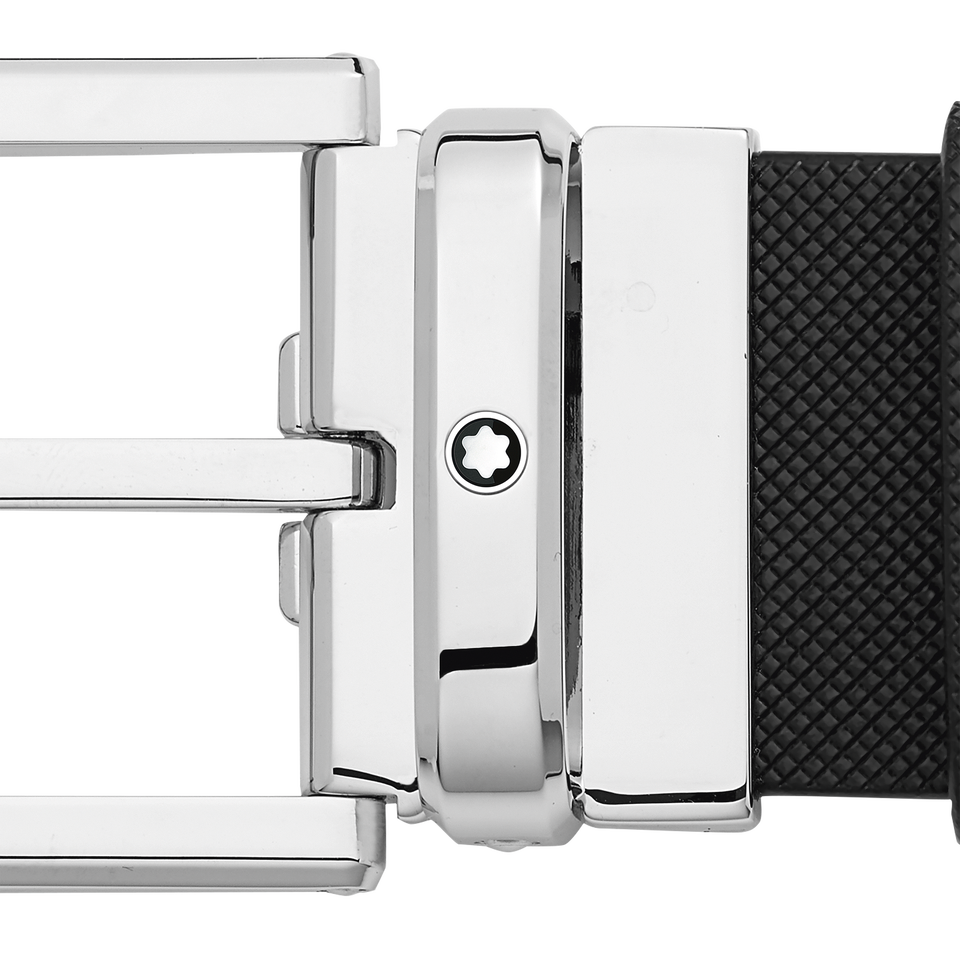 Black 35 mm leather belt - 2