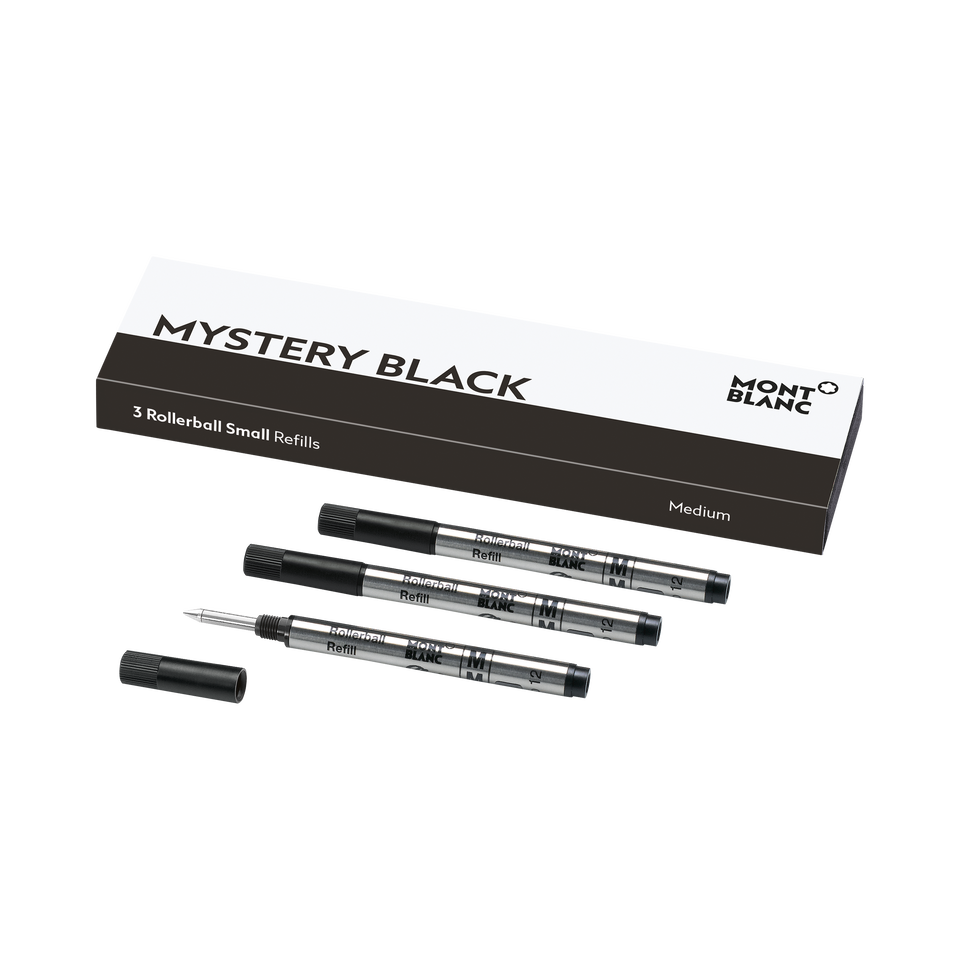 3x Rollerball Small Refills, Mystery Black - 3