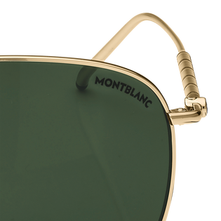 Squared Sunglasses with Gold Coloured Metal Frame