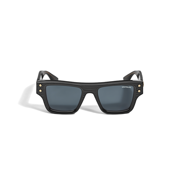 Rectangular Sunglasses with Black Colored Acetate Frame - 1