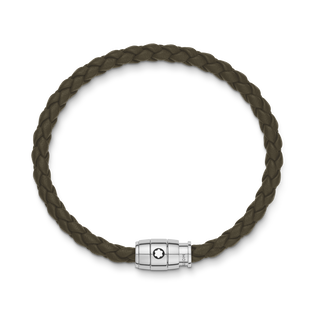 Large Soft Leather Khaki Bracelet