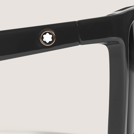 Rectangular Sunglasses with Injected Black Colored Frame