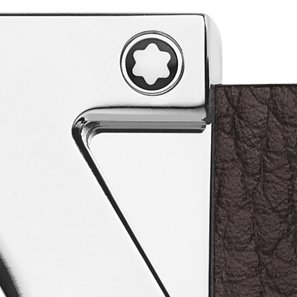 Grainy ebony 35mm leather belt - 4