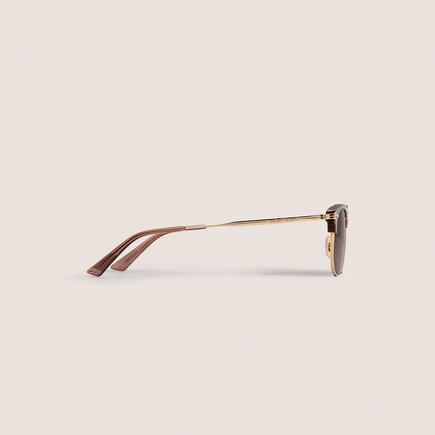 Rectangular Sunglasses Gold Coloured Metal Frame 