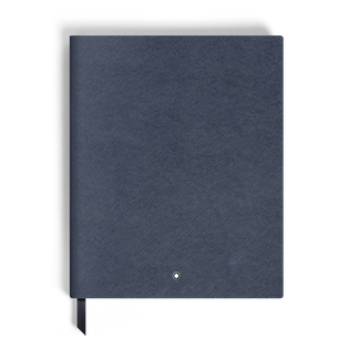 Large Notebook, Saffiano Leather, Blue &ndash; Lined Pages