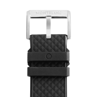 Black rubber strap with grey pin buckle