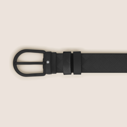 Horseshoe Buckle Black/Black 30&nbsp;mm Reversible Leather Strap