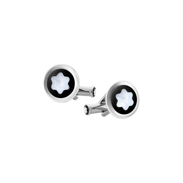 Cufflinks with Mother-of-Pearl Snowcap Emblem - 1
