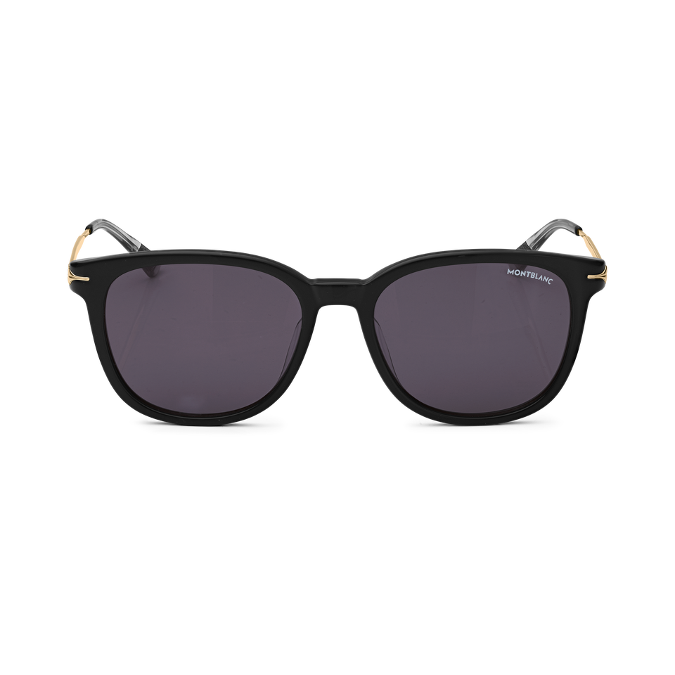 Round Sunglasses with Black Coloured Acetate Frame - 1