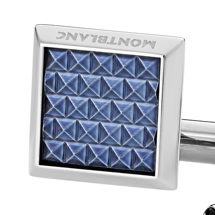 Meisterst&uuml;ck Rectangular Cufflinks with Geometric Lacquer Inlay