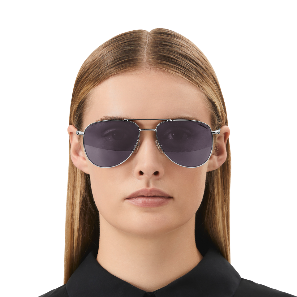 Squared Sunglasses with Silver Coloured Metal Frame - 4