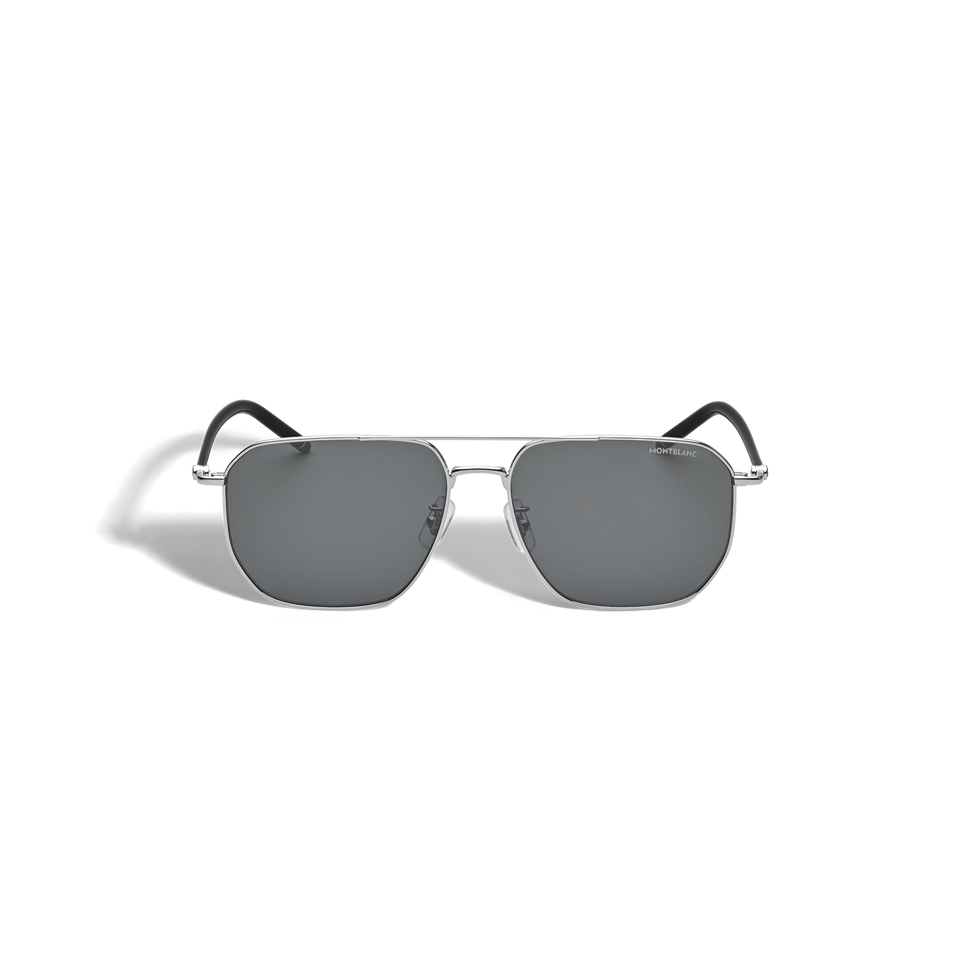 Squared Sunglasses with Silver Coloured Metal Frame  - 1