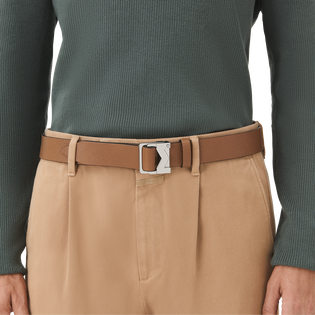 Grainy caramel 35mm leather belt