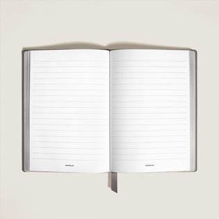 Notebook small, 4810 Medium Grey Leather, Grey, Lined Pages