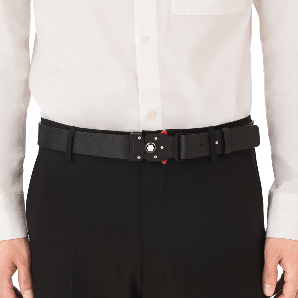 M LOCK 4810 buckle printed black 35 mm leather belt - 4